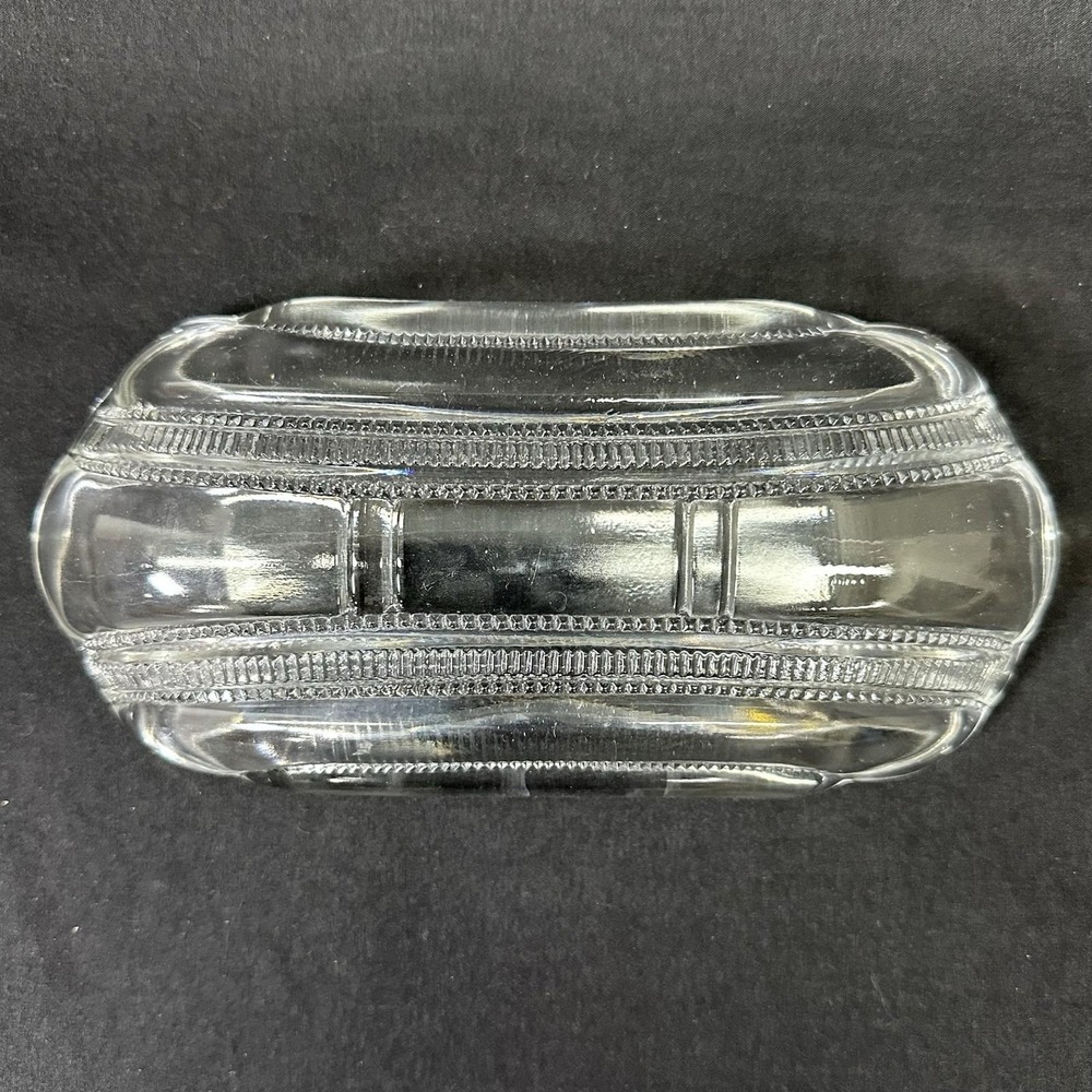US Glass Company Banana Split/Relish Dish, Paneled Zipper Iowa Pattern, Set of 3 - Picture 6 of 10